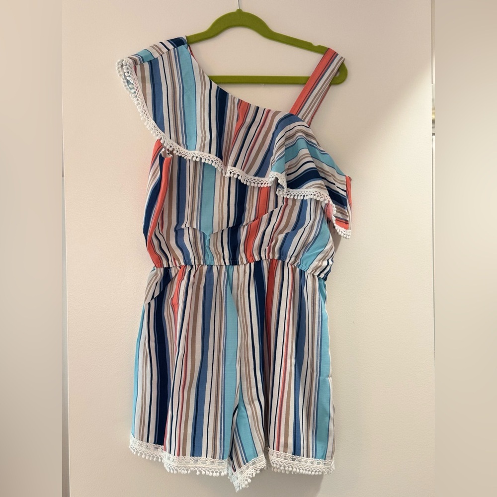 TRULY Me By Sara Sara -Striped Shorts Romper Size 14